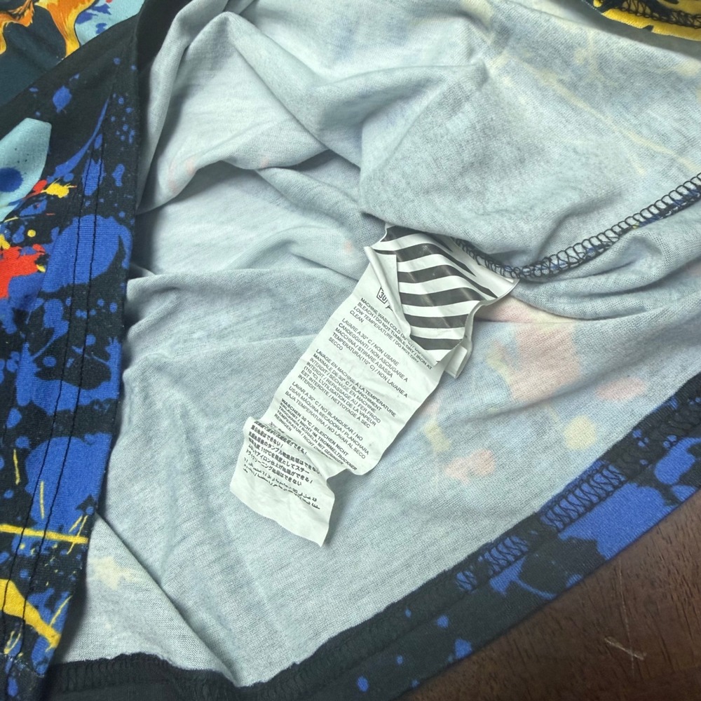 Off-White T-Shirt Mens L Black Paint Splatter Pug Graphic Virgil Abloh - Picture 4 of 9